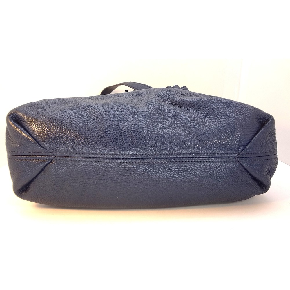 Michael Kors Camden Navy Blue Large Leather Drawstring Bucket Bag Tassels - Picture 6 of 8